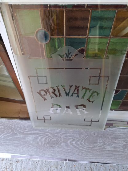 Etched original pub door glass - Image 2